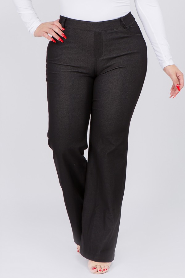 Women's Cotton Blend Straight Leg BootCut Stretch Pants Plus size -  Wholesale 