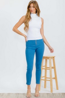 Women's High Rise Center Zipper Jegging style 5