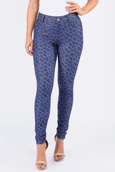 Women's Giraffe Pattern Cotton-Blend Skinny Jeggings