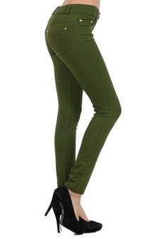 Women's Slim Fit Solid Color Legging Pants