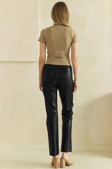 ETA 08/14/26 - So Edgy Faux Leather Straight-Leg High-Rise Pants style 2