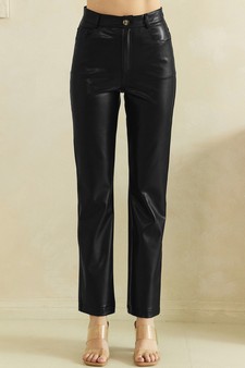 ETA 08/14/26 - So Edgy Faux Leather Straight-Leg High-Rise Pants style 4
