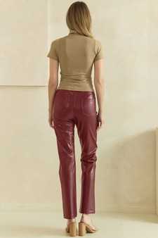 ETA 08/21/26 - So Edgy Faux Leather Straight-Leg High-Rise Pants style 2