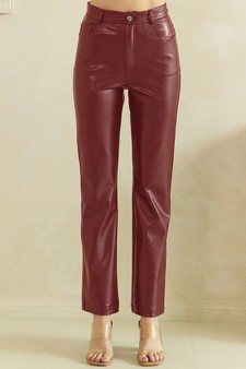 ETA 08/21/26 - So Edgy Faux Leather Straight-Leg High-Rise Pants style 4