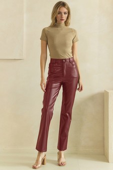 ETA 08/21/26 - So Edgy Faux Leather Straight-Leg High-Rise Pants style 5