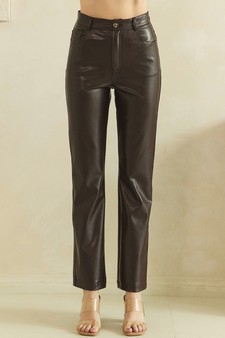 ETA 08/21/26 - So Edgy Faux Leather Straight-Leg High-Rise Pants style 4