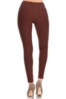 Lady's Mid Rise Ponte Knit Skinny Pants (Large only) style 3