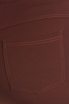 Lady's Mid Rise Ponte Knit Skinny Pants  - Plus style 4