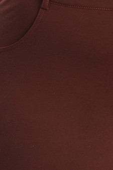 Lady's Mid Rise Ponte Knit Skinny Pants  - Plus style 5