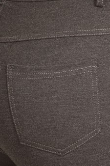 Lady's Mid Rise Ponte Knit Skinny Pants style 4