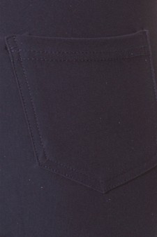 Lady's Mid Rise Ponte Knit Skinny Pants style 4