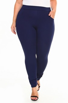 Lady's 4 Pocket Ponte Pants - Plus Size