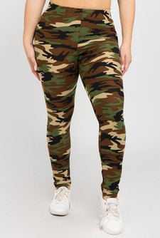 Women's Classic Camo-Print Peach Skin Leggings