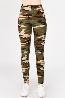 Women's Classic Camo-Print Peach Skin Leggings