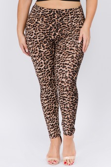 Women's Classic Cheetah Print Peach Skin Leggings