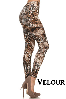 Lady's Velour Printed Leggings