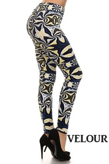 Lady's Velour Printed Leggings