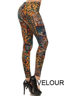 Da Vinci Velour Print Leggings