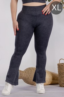 Women's Stone Washed Ribbed Yoga Pants (XL only)