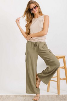 Women's Linen Cargo Pants style 5