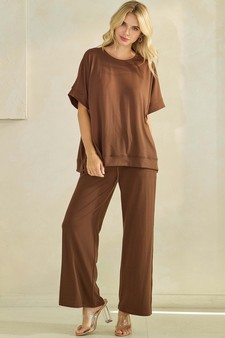 Women's Effortlessly Relaxed Fit Peach Skin Pants style 5