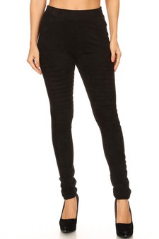 Women's Faux Suede Moto Skinny Pants