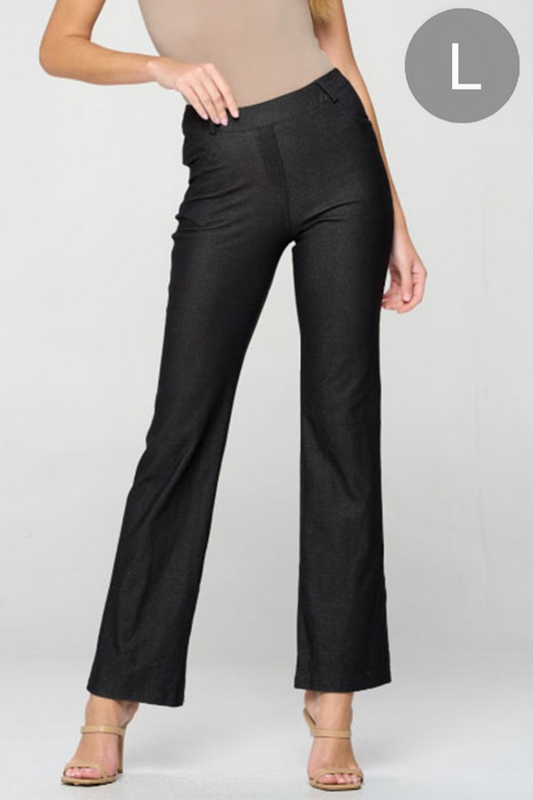 Women's Cotton Blend Straight Leg BootCut Stretch Pants (Large only) -  Wholesale 