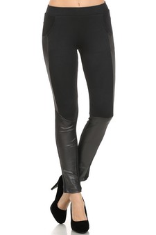 Liquid Leggings with Contrast Fabric