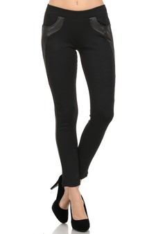 Liquid Leggings with Contrast Fabric