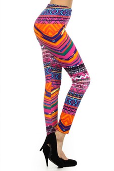 Women's Aztec Striped Printed Leggings