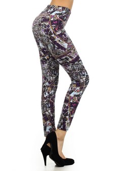 Women's Purple Space Junk Printed Leggings