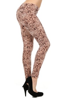 Lady's Velour Printed Leggings