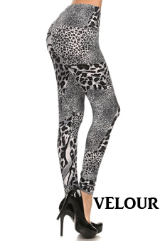 Lady's Velour Printed Leggings