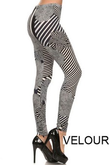 Lady's Velour Printed Leggings