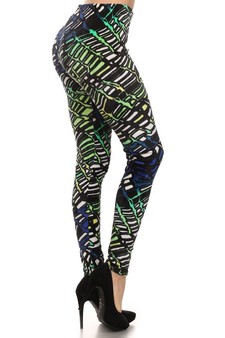 Lady's Velour Printed Leggings