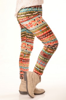 Kid's Velour Printed Leggings