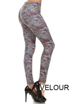 Lady's Velour Printed Leggings