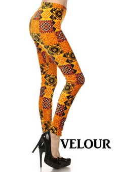 Stretch Velour printed leggings.