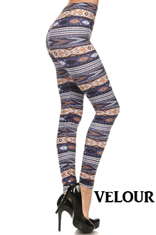 Lady's Velour Printed Leggings