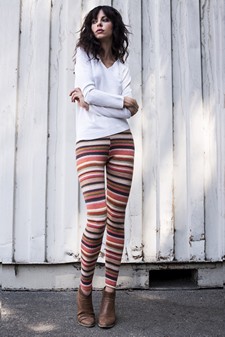 Tribal Sand dune Stripe Velour Printed Legging