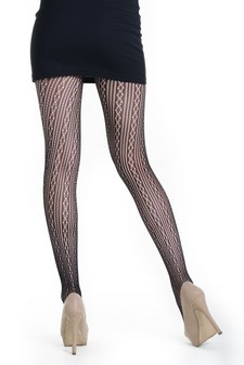 Lady's Infinity Diamond Vertical Stripes Fashion Designed Fishnet Pantyhose style 3