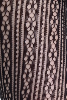 Lady's Infinity Diamond Vertical Stripes Fashion Designed Fishnet Pantyhose style 4