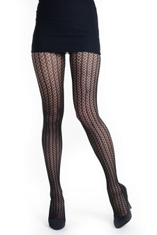 Lady's Vertical Braid Locks Fashion Designed Fishnet Pantyhose