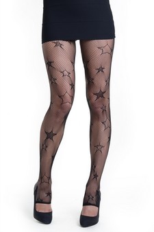 Lady's Star Spangle Fashion Designed Stirr-up Fishnet Tights