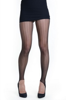 Lady's Wavy Scales Fashion Designed Stirr-up Fishnet Tights