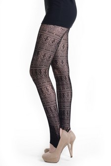 Lady's Bella Royale Fashion Designed Stirr-up Fishnet Tights style 2