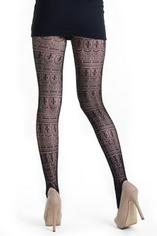Lady's Bella Royale Fashion Designed Stirr-up Fishnet Tights style 3