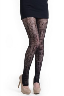 Lady's Bella Royale Fashion Designed Stirr-up Fishnet Tights