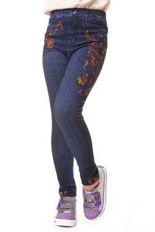 Kid's Sublimation Floral Fleece Lined Jeggings