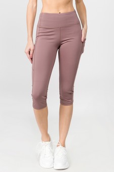 Women's High Rise 5-Pocket Activewear Capri Leggings (Medium only) style 2